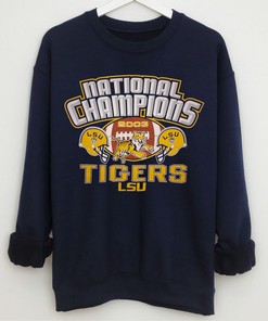 LSU Tigers National Football Champions T-Shirt Hoodie Sweatshirt - Vintage Style Fan Gift