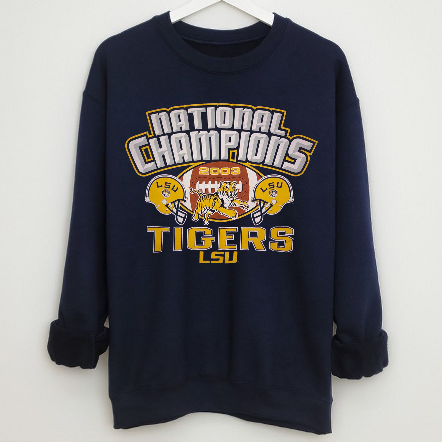 LSU Tigers National Football Champions T-Shirt Hoodie Sweatshirt - Vintage Style Fan Gift