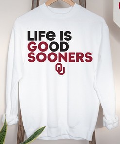 Life Is Good Go Sooners T-Shirt - NCAA Tee for Fans