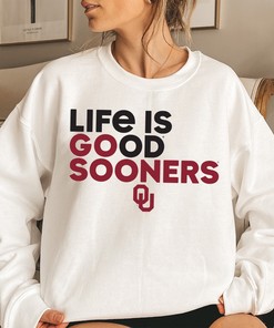 Life Is Good Go Sooners T-Shirt - NCAA Tee for Fans