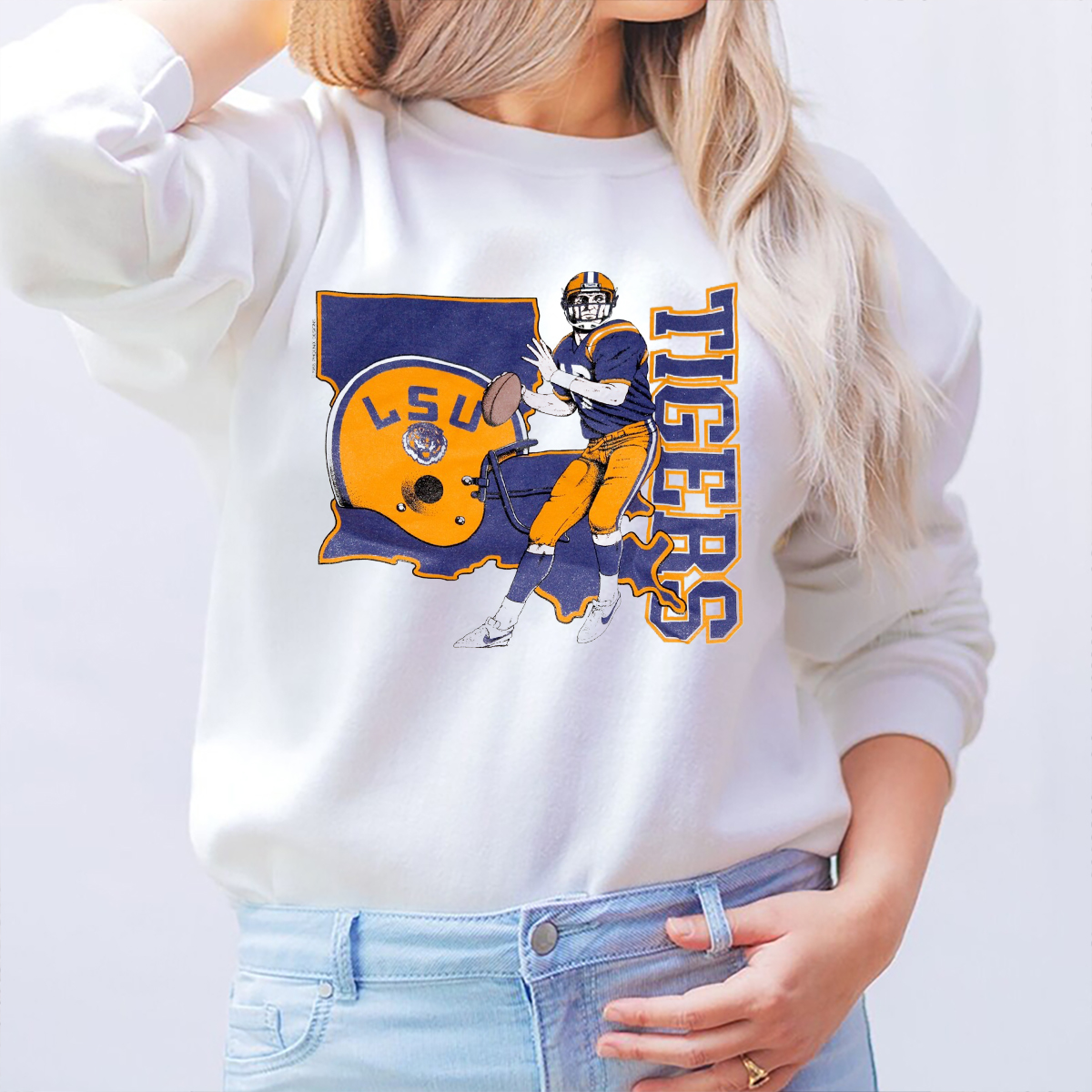 Louisiana State University Tigers Football T-Shirt - Vintage Style Fan Gift