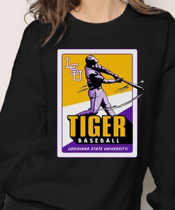 Lsu Tiger Baseball Card Pocket T-Shirt Hoodie Sweatshirt - Fan Gift