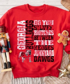 Men's Red Between The Hedges University of Georgia Bulldogs Tee - NCAA Apparel for Fans