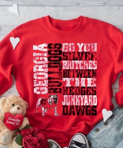 Men's Red Between The Hedges University of Georgia Bulldogs Tee - NCAA Apparel for Fans