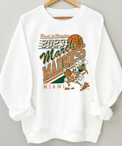Miami Hurricanes Crewneck Sweatshirt - March Madness 2023 Basketball T-Shirt For Fans