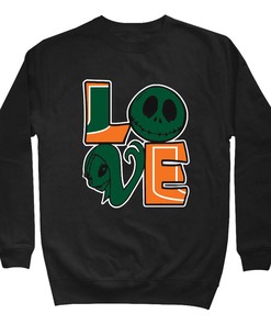Miami Hurricanes Ncaa T-Shirt, Hoodie, Sweatshirt - Jack and Sally Halloween Love Fan Gift