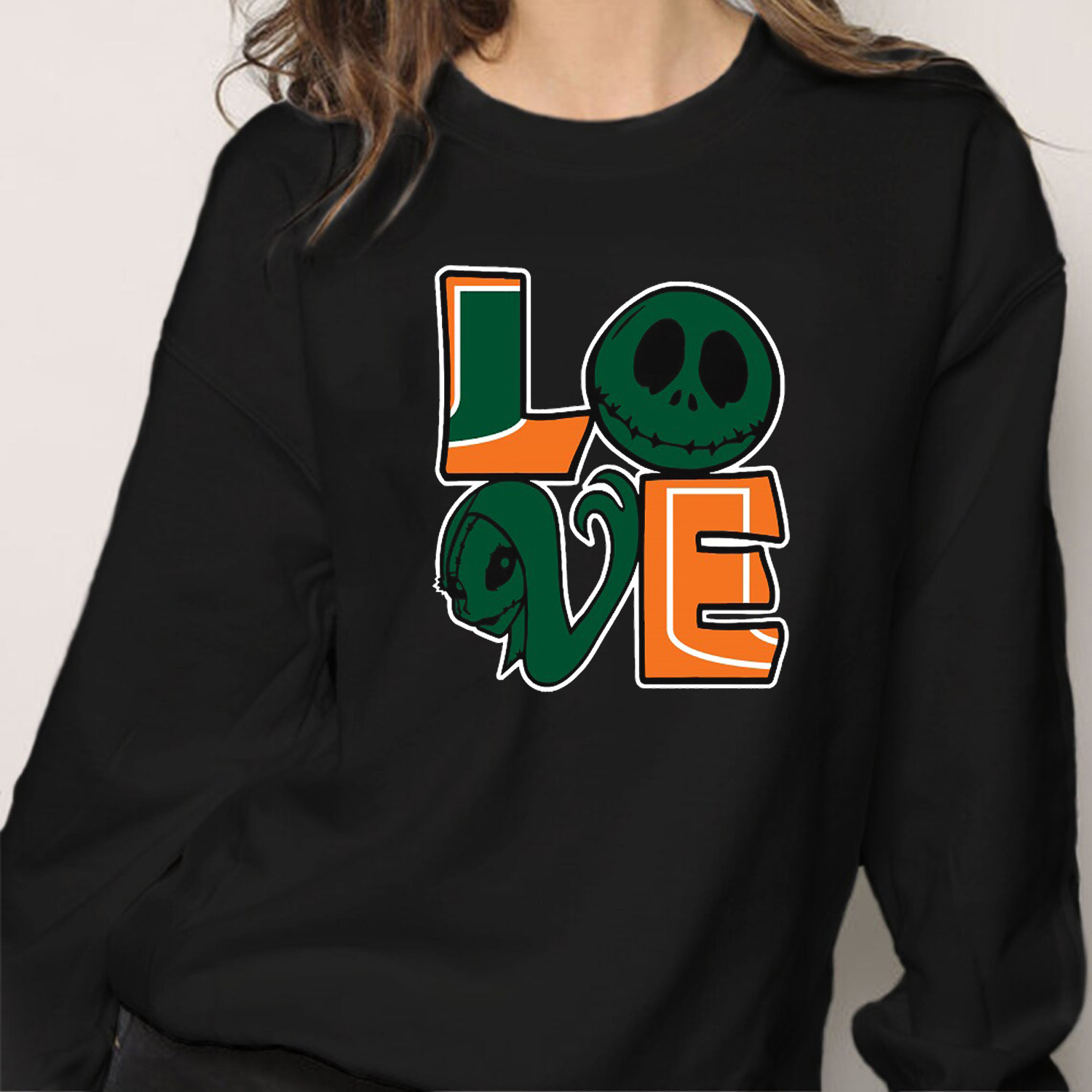 Miami Hurricanes Ncaa T-Shirt, Hoodie, Sweatshirt - Jack and Sally Halloween Love Fan Gift