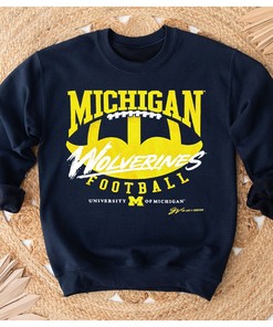 Michigan Wolverines Football Blue T-Shirt - Perfect for Fans