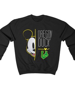 Mickey Mouse with Interlock UO and Oregon Ducks Tee Shirt - NCAA Apparel for Fans