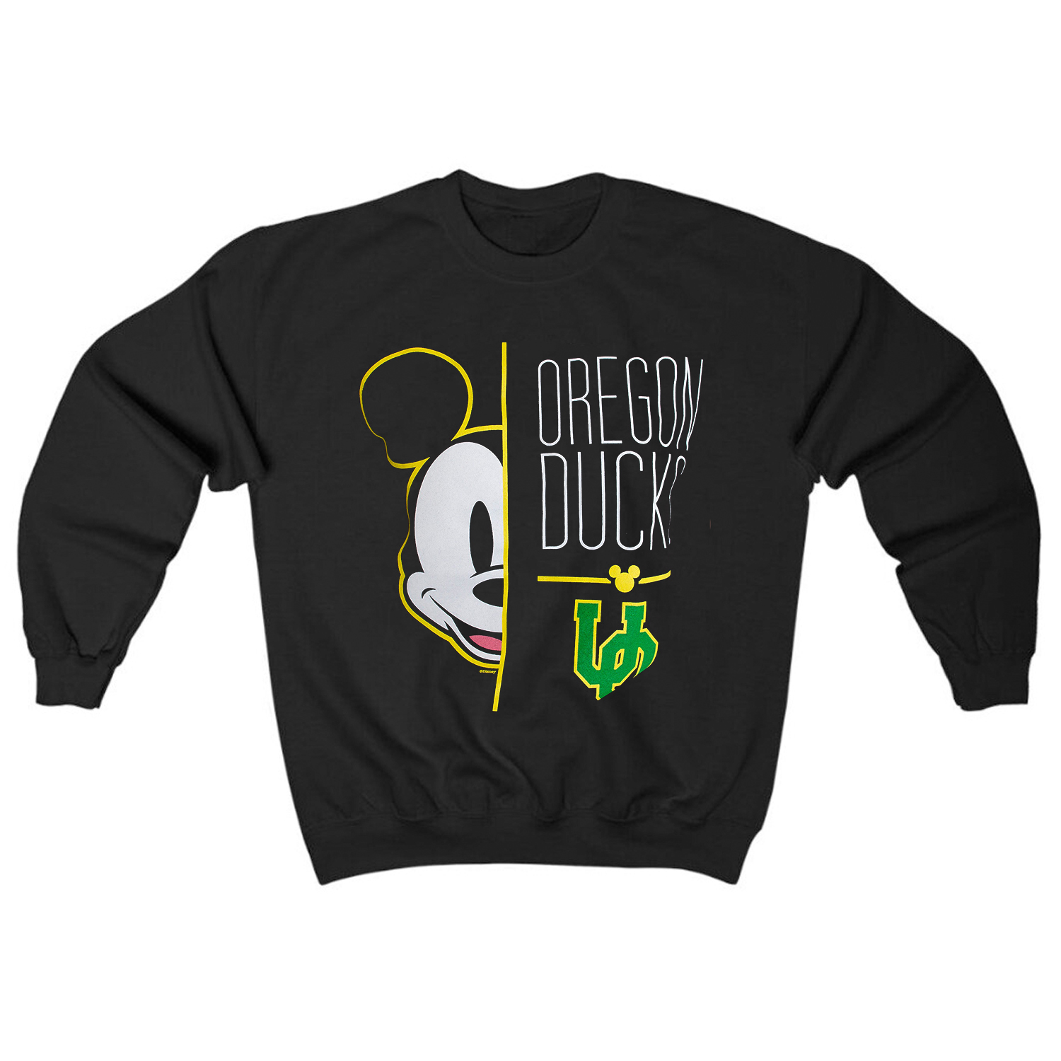 Mickey Mouse with Interlock UO and Oregon Ducks Tee Shirt - NCAA Apparel for Fans