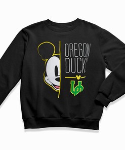 Mickey Mouse with Interlock UO and Oregon Ducks Tee Shirt - NCAA Apparel for Fans