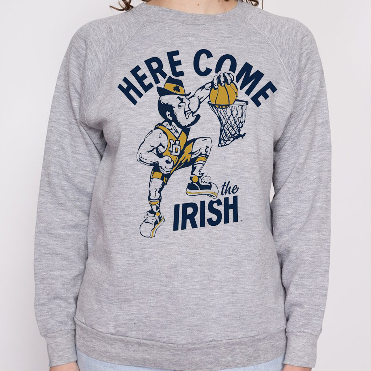 Notre Dame Dunking Leprechaun Basketball Tee - Gift for Fans