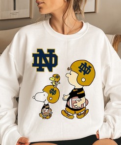 Notre Dame Head Football Snoopy Tee for Fans