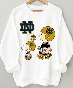 Notre Dame Head Football Snoopy Tee for Fans
