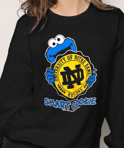 Notre Dame Smart Cookie Monster Sesame Street Blue T-Shirt - Gift for Fans