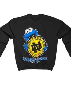 Notre Dame Smart Cookie Monster Sesame Street Blue T-Shirt - Gift for Fans