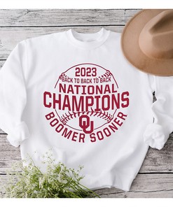 Oklahoma Sooners Women's Softball T-Shirt - Three-Peat College World Series Champions Tee for Fans