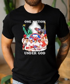One Nation Under God Philadelphia Phillies Signature T Shirt Support America And The Phillies In This Patriotic Signature Shirt