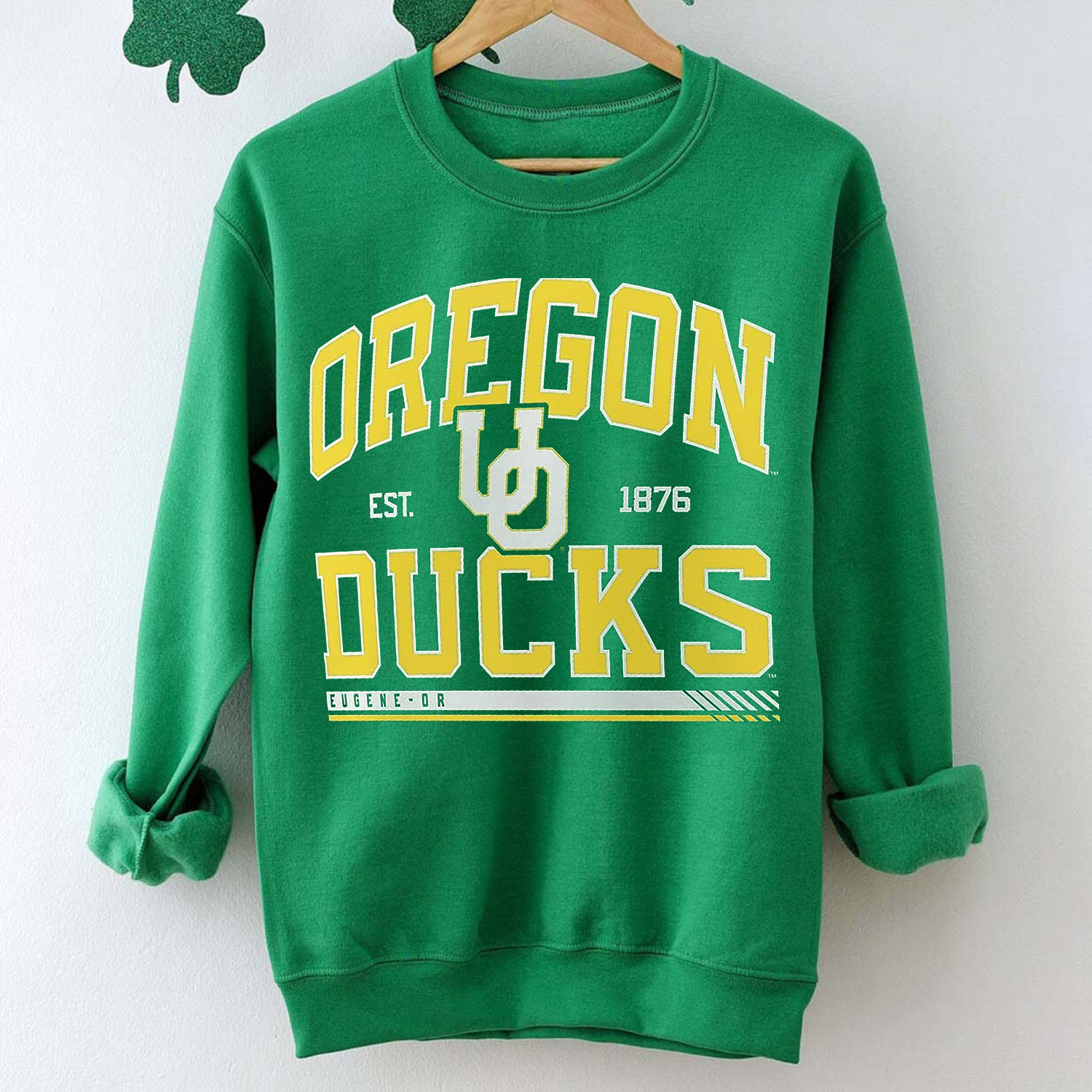 Oregon Ducks Green Modern Stack Tee - NCAA Apparel for Men