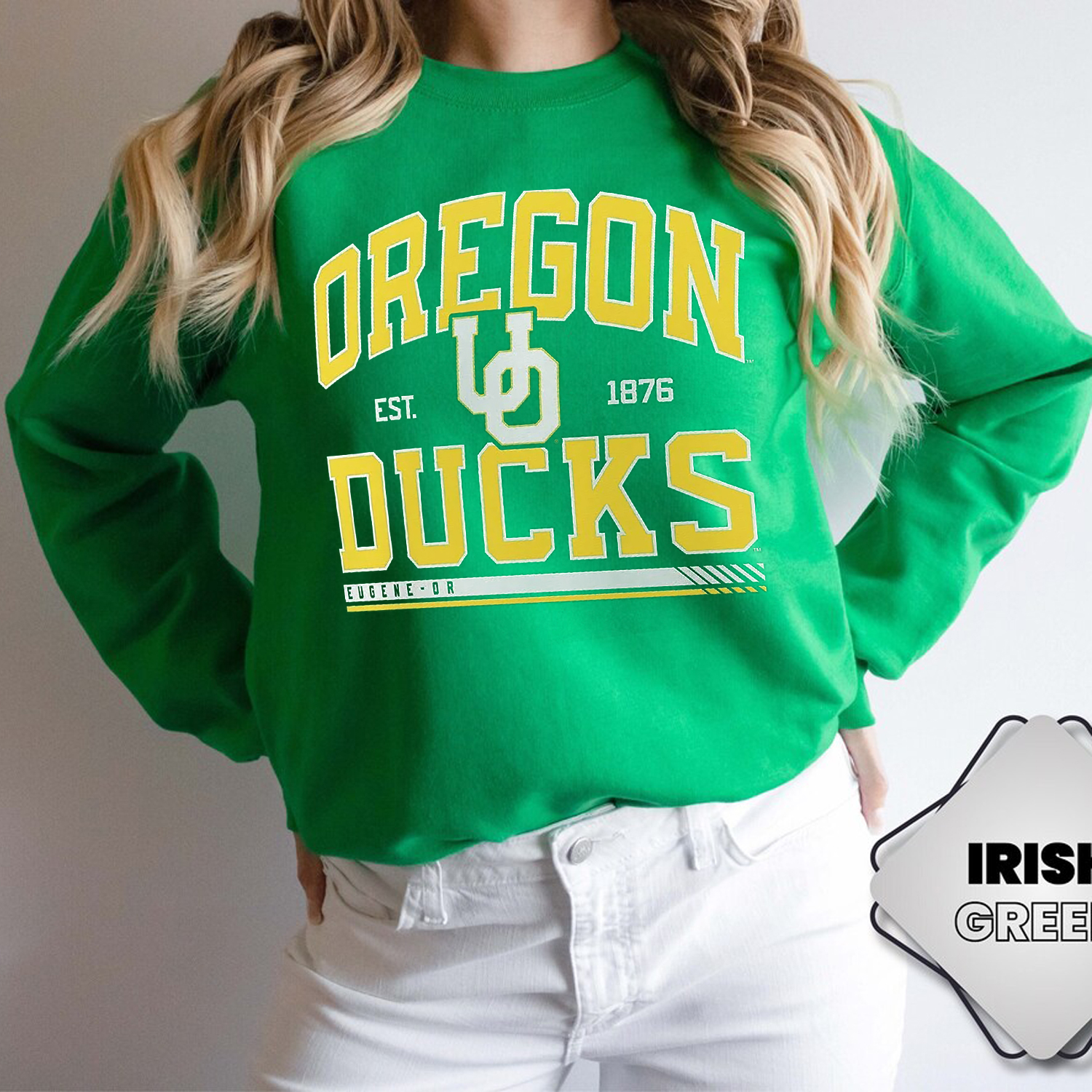 Oregon Ducks Green Modern Stack Tee - NCAA Apparel for Men