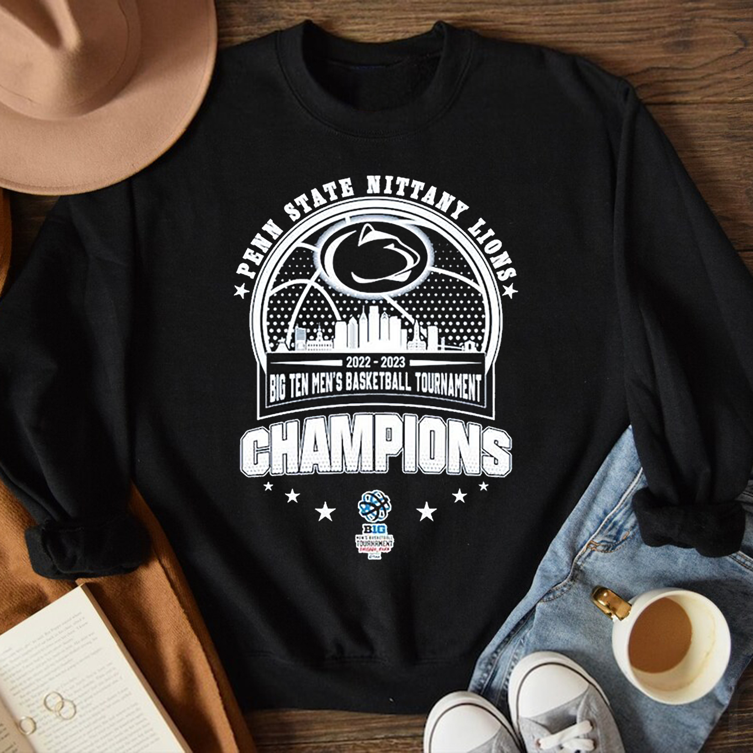 Penn State Nittany Lions 2022-2023 Big Ten Men's Basketball Tournament Champions Tee, Perfect Fan Gift