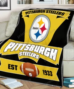 Pittsburgh Steelers Est 1933 Quilt Blanket for Fans