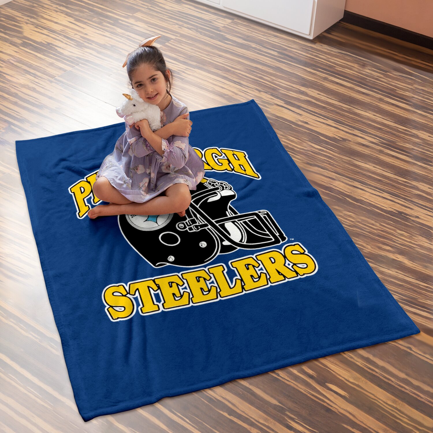 Pittsburgh Steelers Football Blanket for Baby, for Family Bluefink