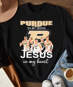 Purdue In My Veins Team Jesus In My Heart Fan Gift Tee