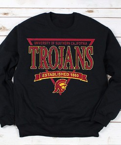 USC Trojans 90s Style Logo Black T-Shirt - Official NCAA College Fan Gift