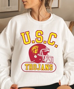 USC Trojans Football Ringer Tee - Vintage College Sportswear T-Shirt
