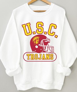 USC Trojans Football Ringer Tee - Vintage College Sportswear T-Shirt
