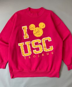 USC Trojans Men's Disney Fondness Mickey T-Shirt - Football NCAA Fan Gift