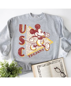 USC Trojans Men's Disney Yellow Popped Out Mickey Long Sleeve T-Shirt - NCAA Logo Fanatics