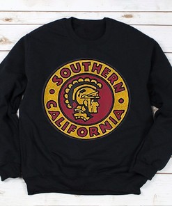 USC Trojans Vintage Trojan Head Logo Black T-Shirt - Classic NCAA Football Tee
