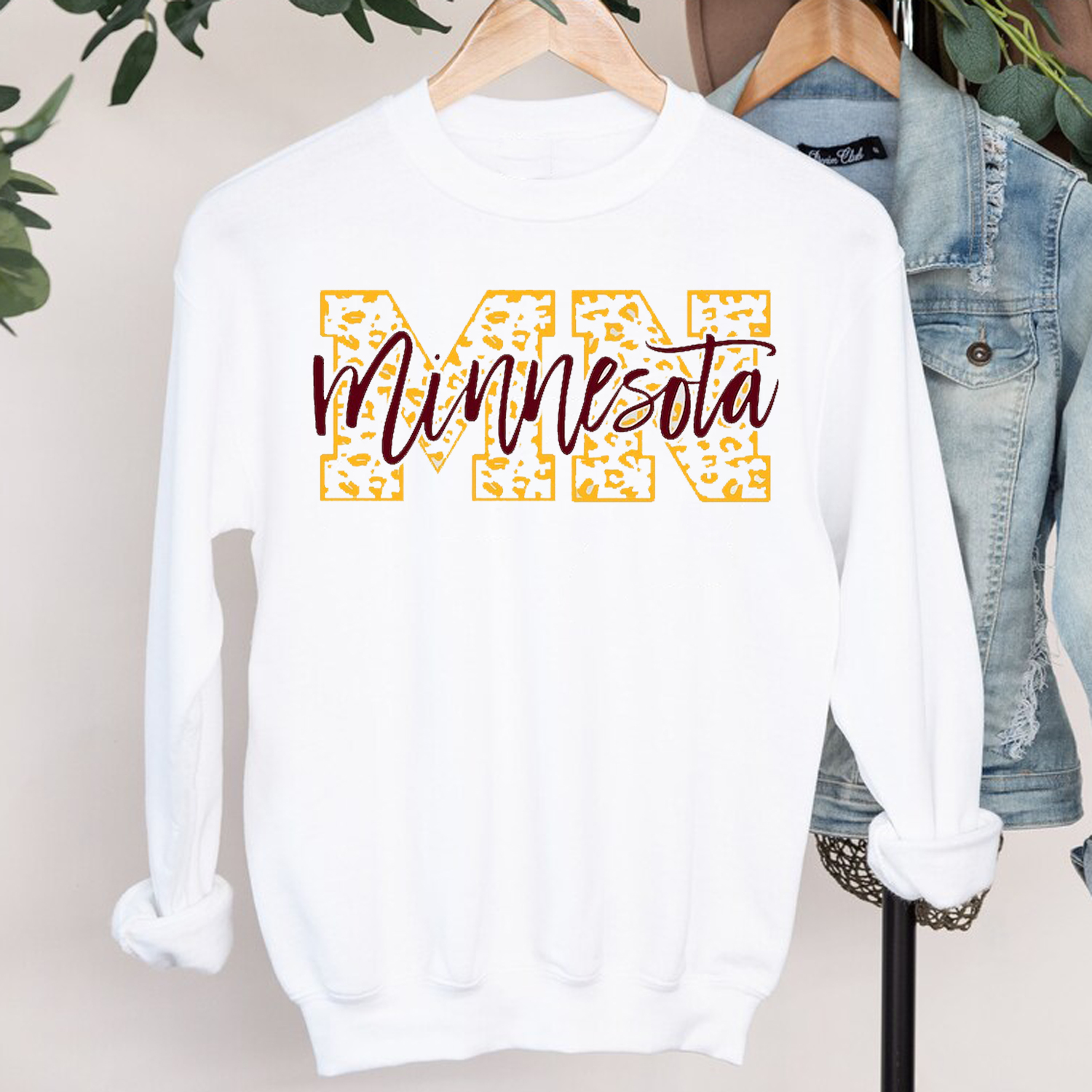 Unisex College Football Crewneck Sweatshirt with Minnesota Baseball Design