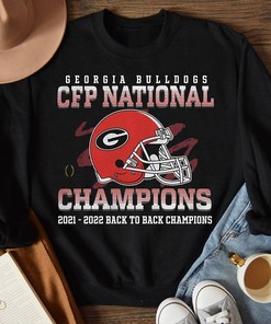 University of Georgia Football Back to Back National Champions Tee Shirt - NCAA Apparel for Fans