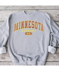 University of Minnesota Golden Gophers Crewneck Sweatshirt with Full Size Design and Fan Gift Option