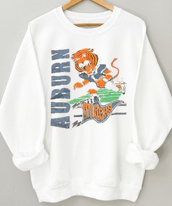 Vintage Auburn Tigers Logo Crewneck T-Shirt with Fan Gift Option