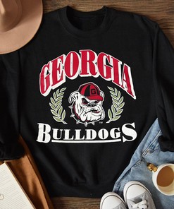 Vintage Bike Black Georgia Bulldogs Tee - NCAA Apparel for Fans