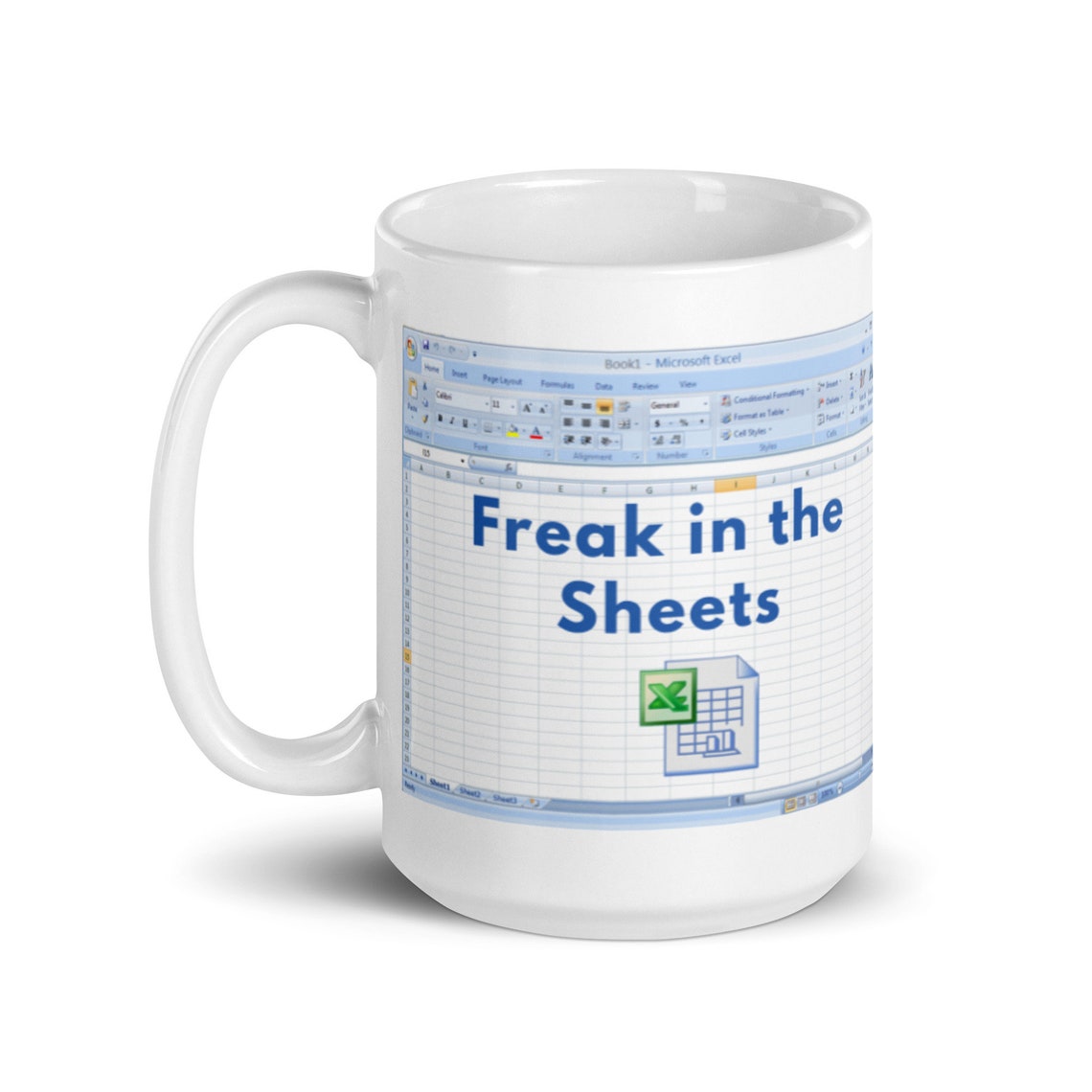 Vintage Freak in the Sheets Excel Mug - Funny Excel Mug - Perfect Gift Idea for Accounting Friends and Coworkers
