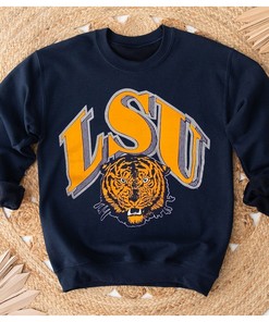 Vintage LSU Tigers Big Logo Sweatshirt - Gift for Fans