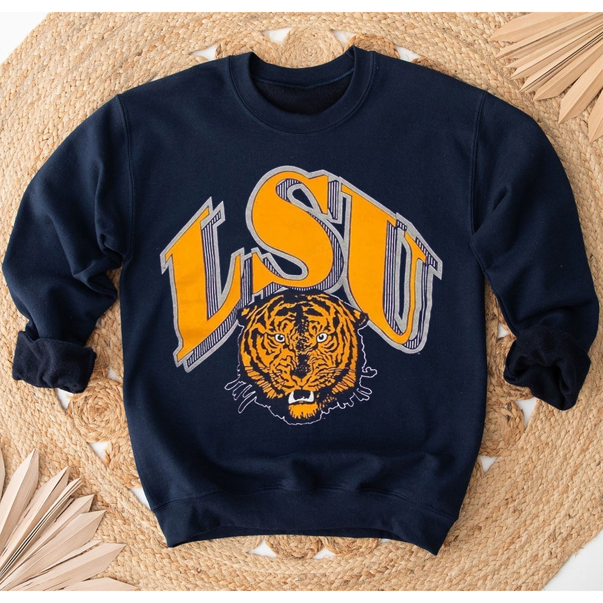 Vintage LSU Tigers Big Logo Sweatshirt - Gift for Fans
