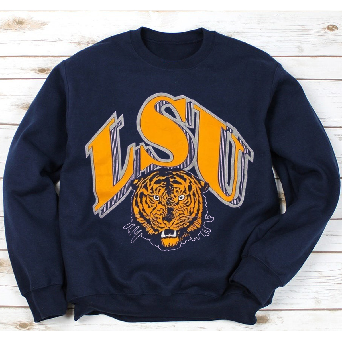 Vintage LSU Tigers Big Logo Sweatshirt - Gift for Fans