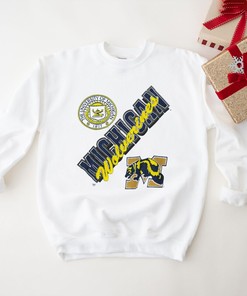 Vintage Michigan Wolverines White Crewneck Sweatshirt - Perfect for Fans