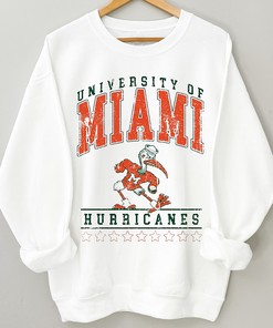 Vintage NCAA Miami Hurricanes Logo Sweatshirt T-Shirt - University Of Miami Sportswear