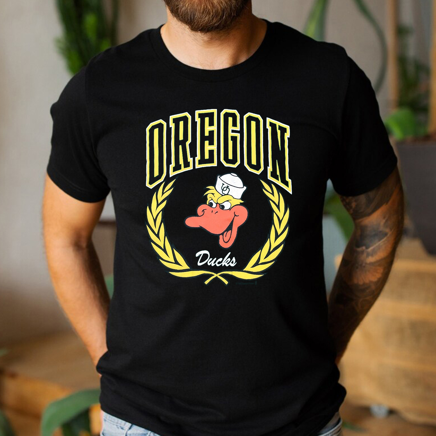 Vintage Style 80s University of Oregon Football T-Shirt - Fan Gift Idea