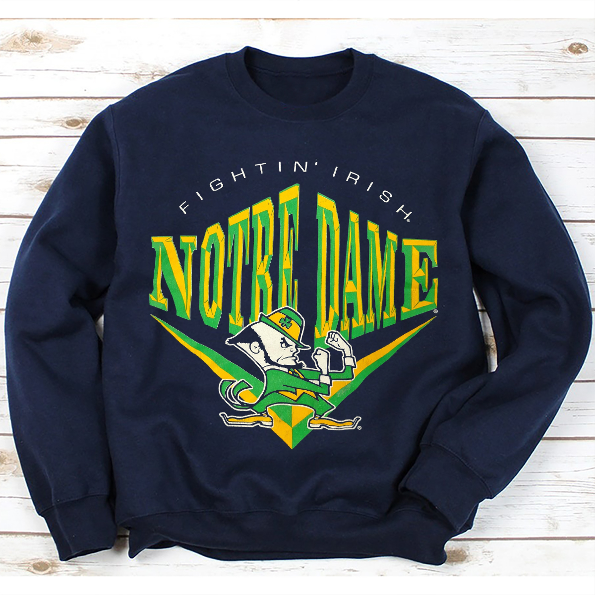 Vintage Style Huge NOTRE DAME Football Logo Tee