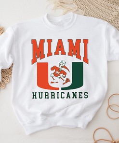 Vintage Style Miami Hurricanes Sweatshirt, NCAA Shirt For Fans - Preppy Football Gift