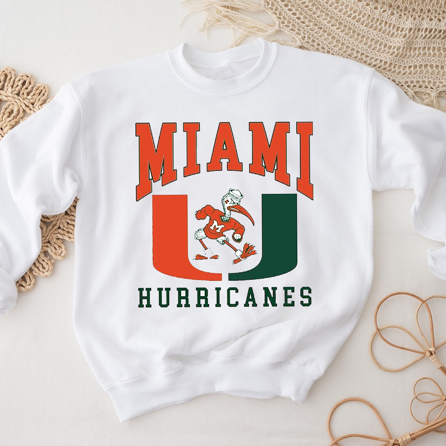 Vintage Style Miami Hurricanes Sweatshirt, NCAA Shirt For Fans - Preppy Football Gift