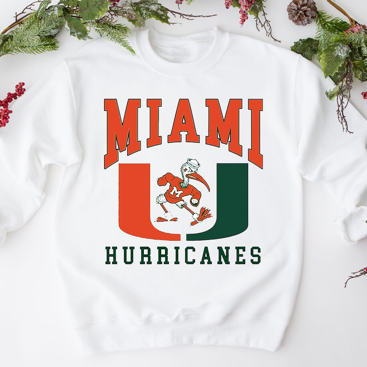 Vintage Style Miami Hurricanes Sweatshirt, NCAA Shirt For Fans - Preppy Football Gift